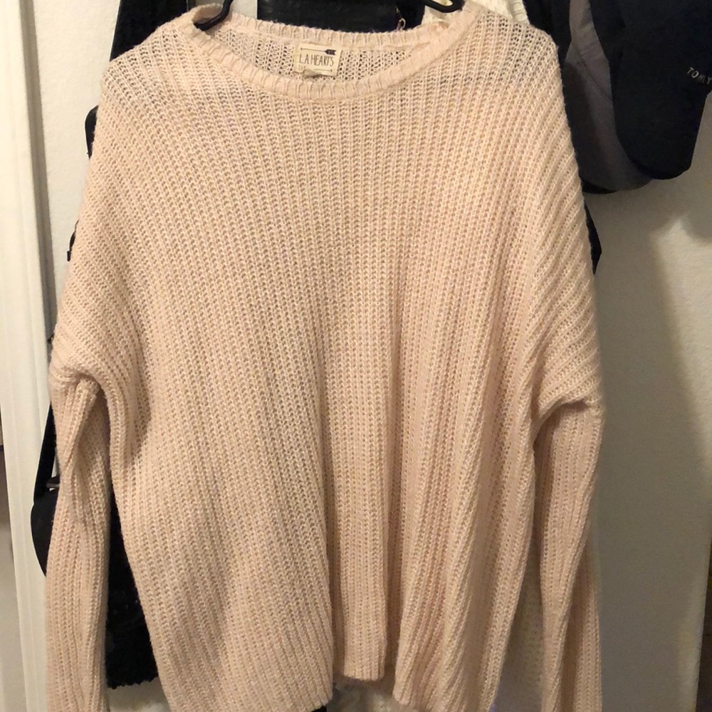 Iight pink knit sweater